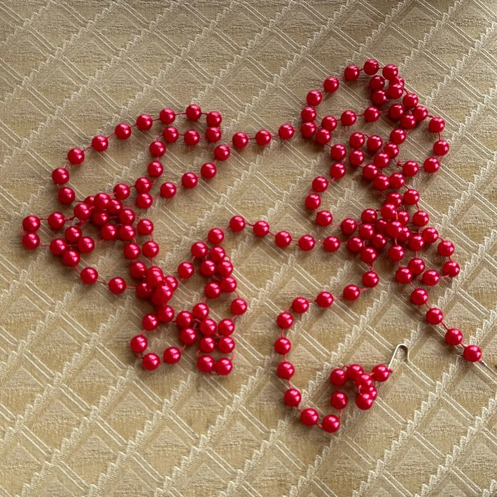 (3) 8 foot red bead strands